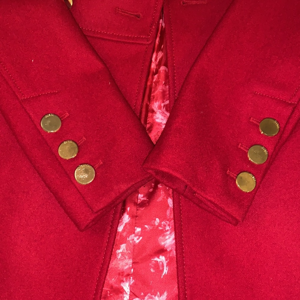 Guess Red Wool Pea Coat size XS wool - Picture 5 of 6